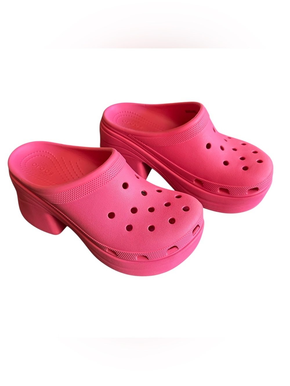 NEW Crocs Siren Clog High Heeled Platform Hyper Pink Women’s Size 9
